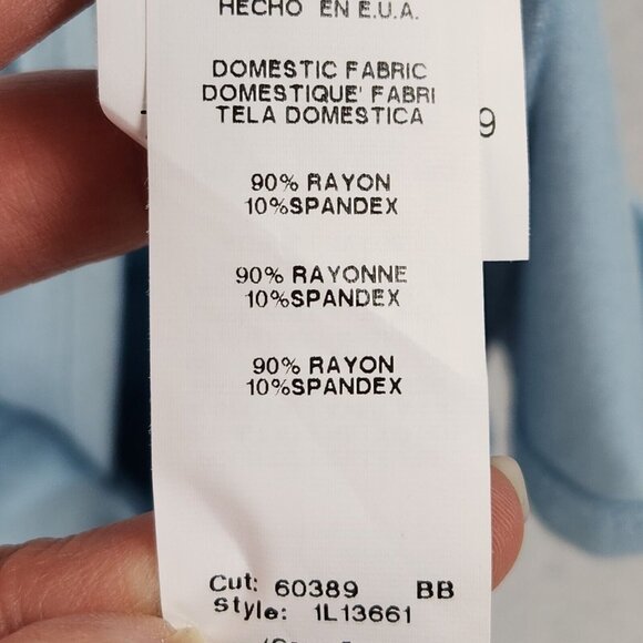 Karen Kane Shirt Womens Blue Extra Small Draped Ruffle Long Sleeve Tunic NEW - Picture 8 of 11